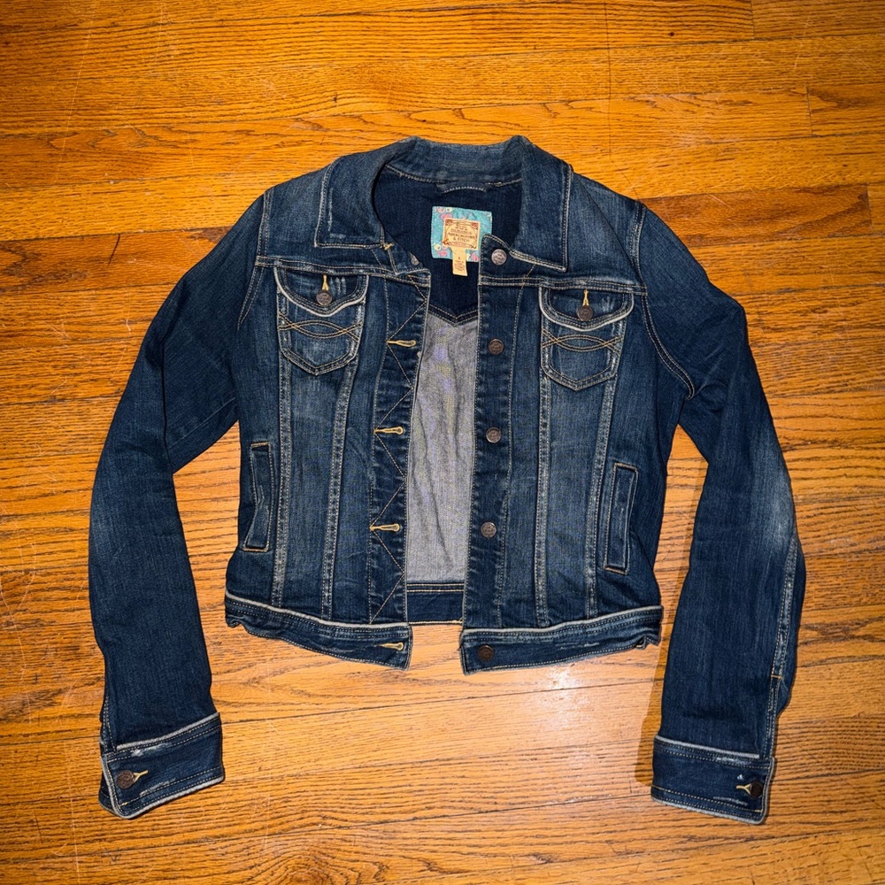 Abercrombie & Fitch Blue Vintage 92 Distressed Denim Jean Jacket